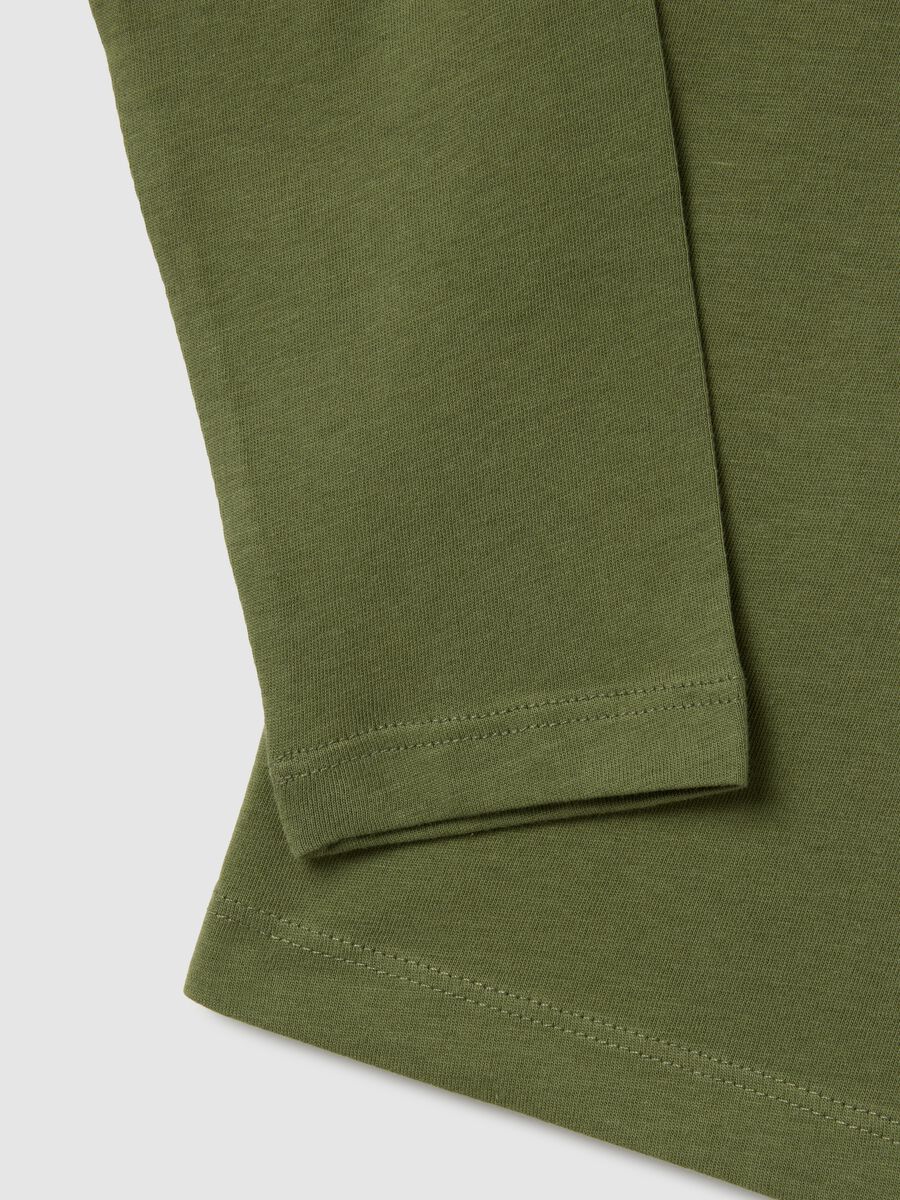 Green regular fit pure cotton children's sweater_2