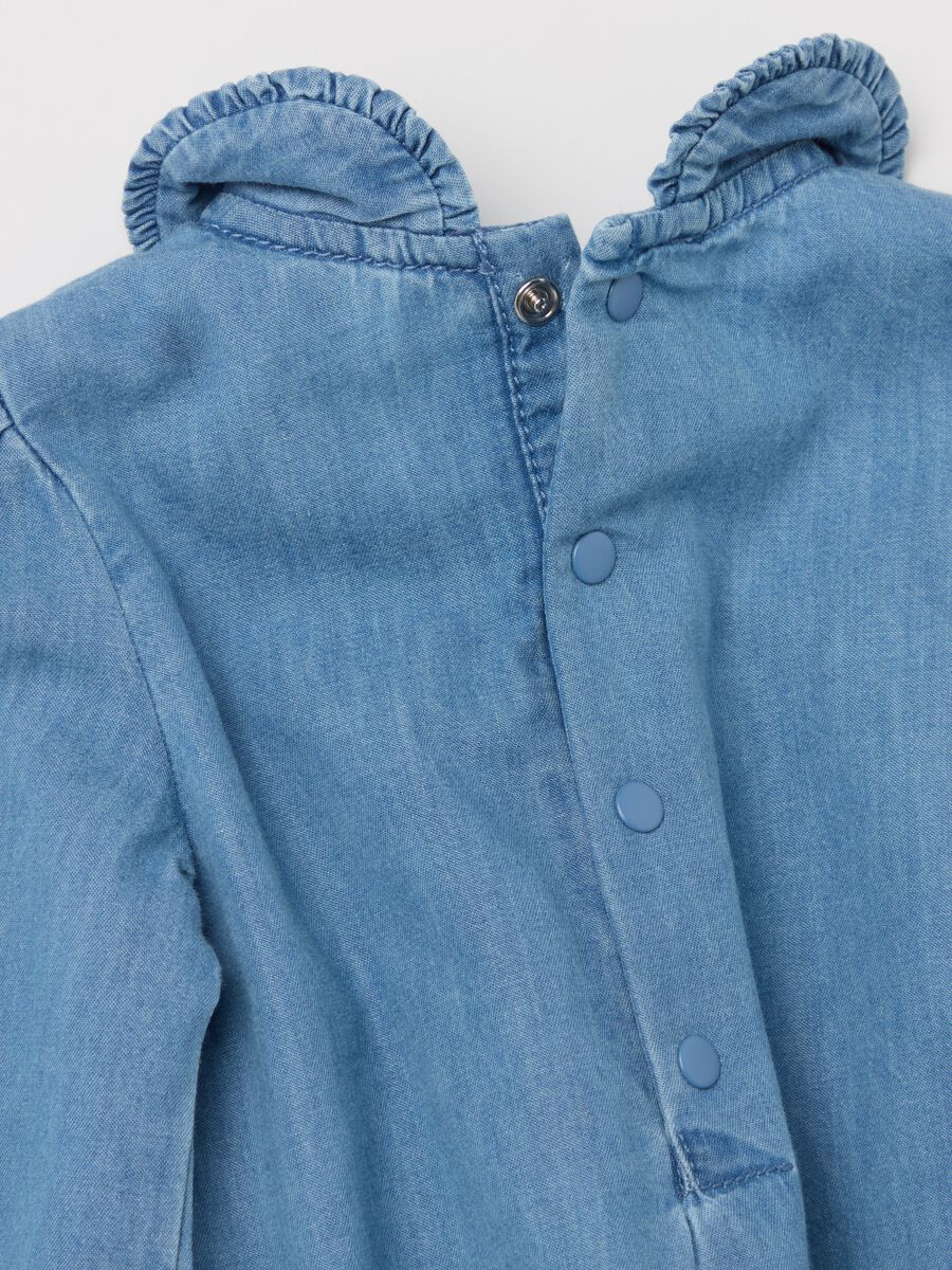 Denim bodysuit shirt with ruffles_2