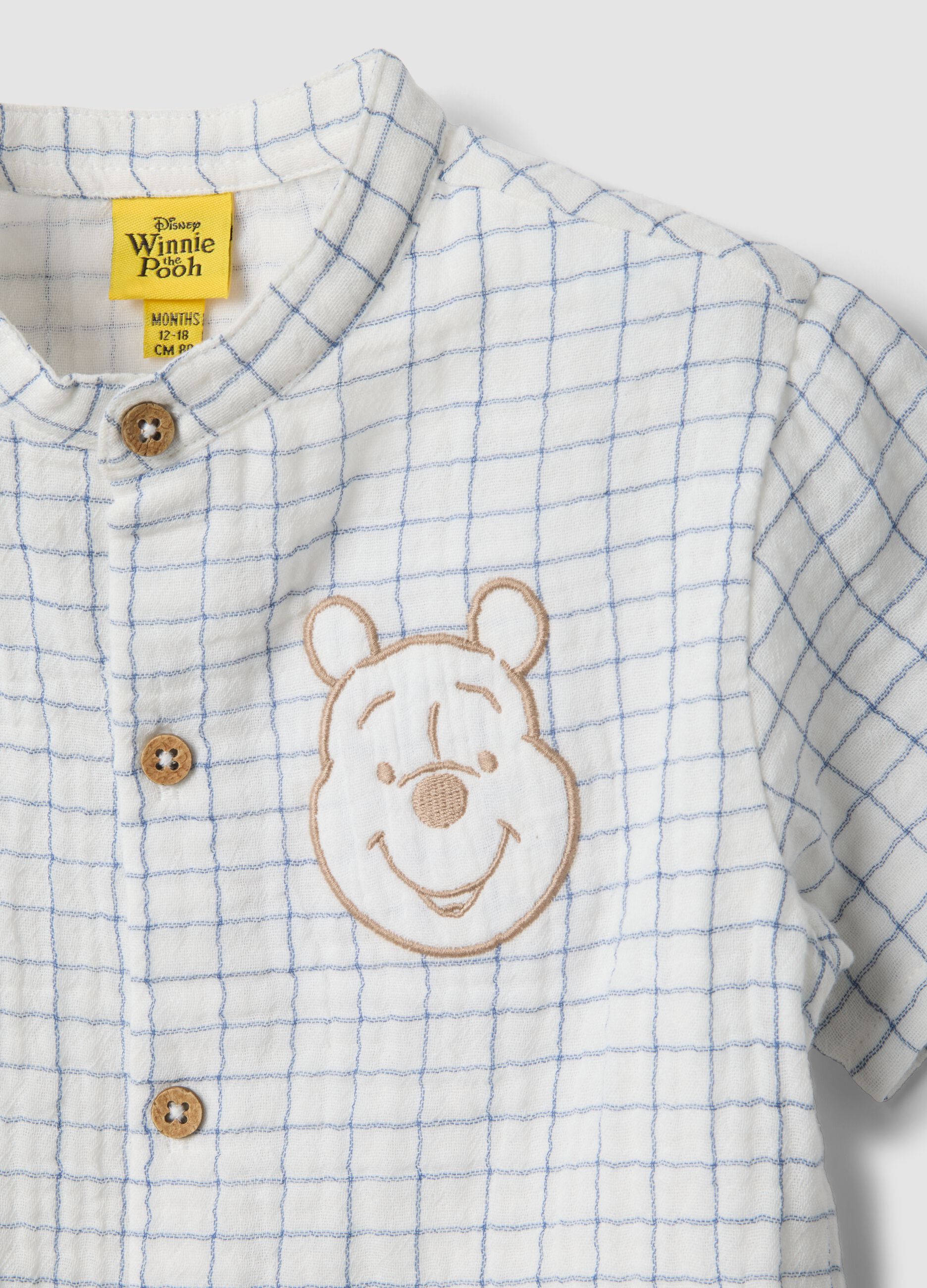 Blue and white pure cotton set with shirt and shorts