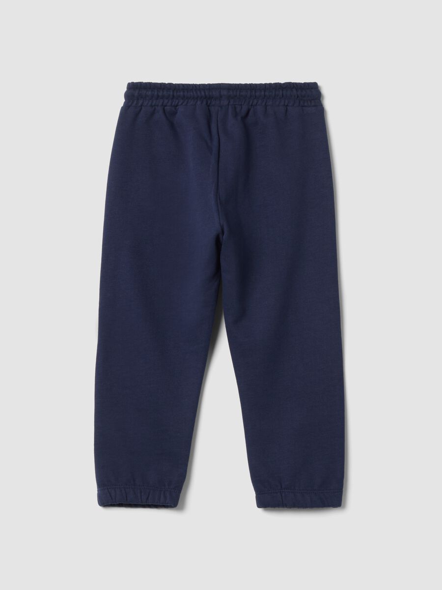 Pantaloni jogger blu in puro cotone_1