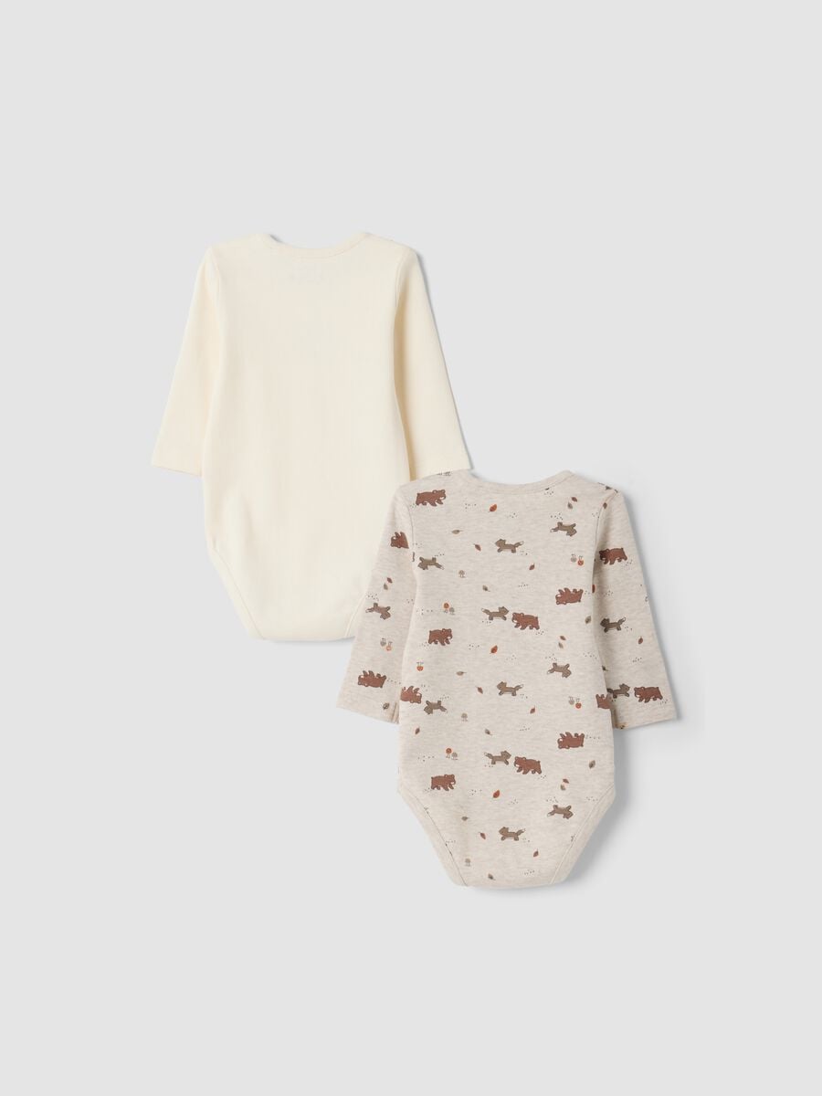 2-pack of ivory, ecru and brown pure organic cotton crew-neck bodysuits_1