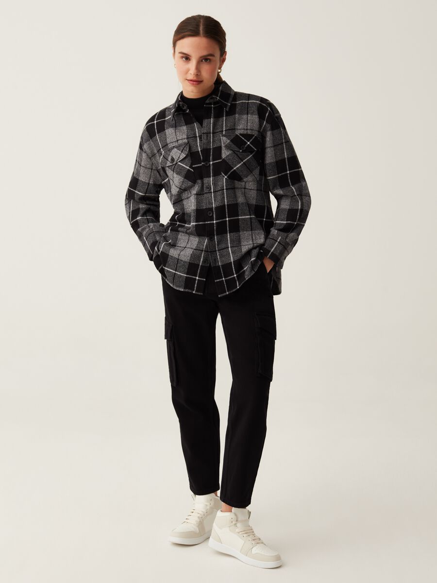 Pantaloni cargo in twill di cotone_0