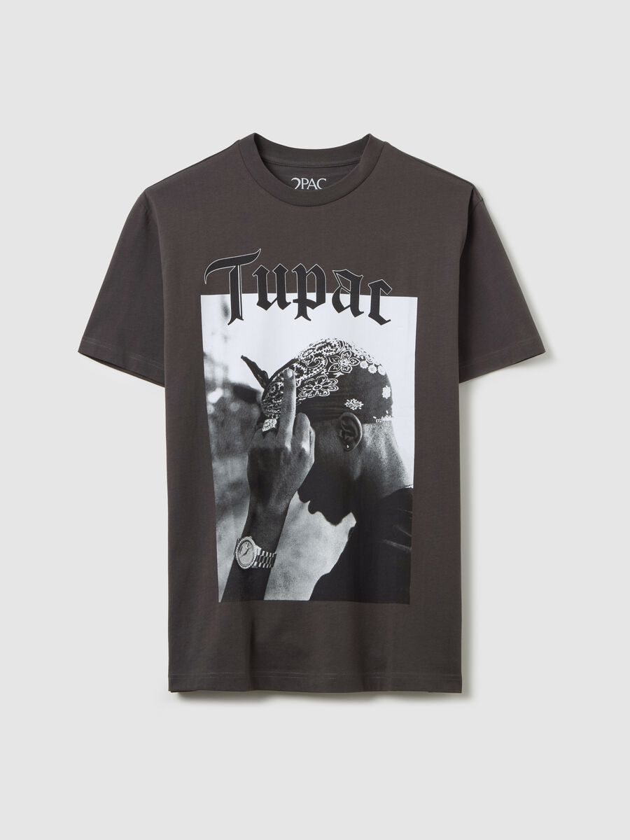 Cotton T-shirt with Tupac print_4
