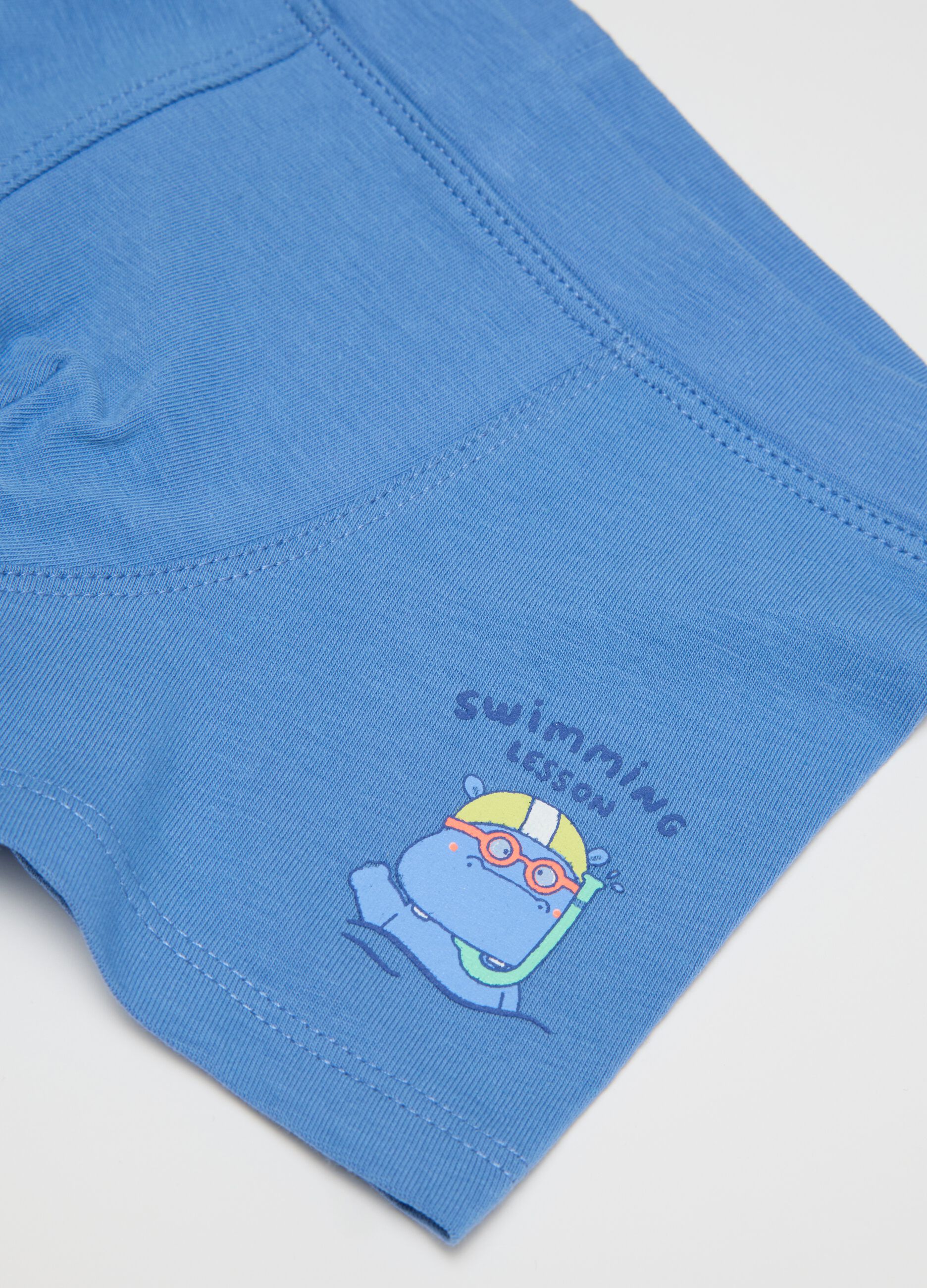 Multicolour stretch cotton children's boxers with print