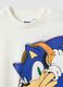White pure cotton boys' t-shirt regular fit with Sonic_2