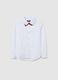 Boy's white long-sleeve shirt in pure cotton with regular fit_0
