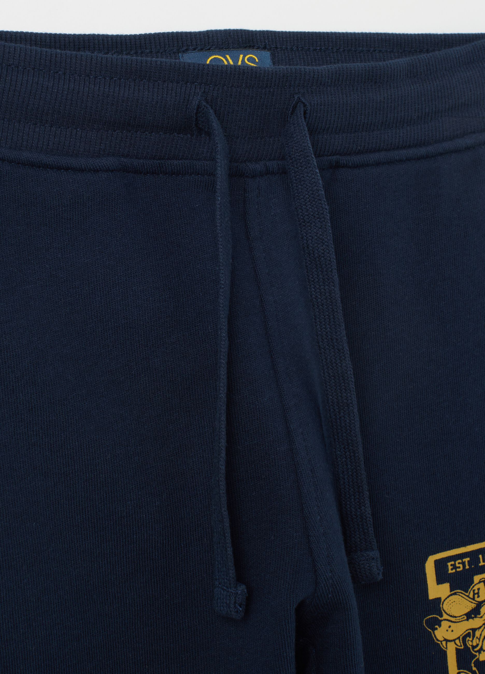 Children's jogger trousers in pure blue cotton with regular fit