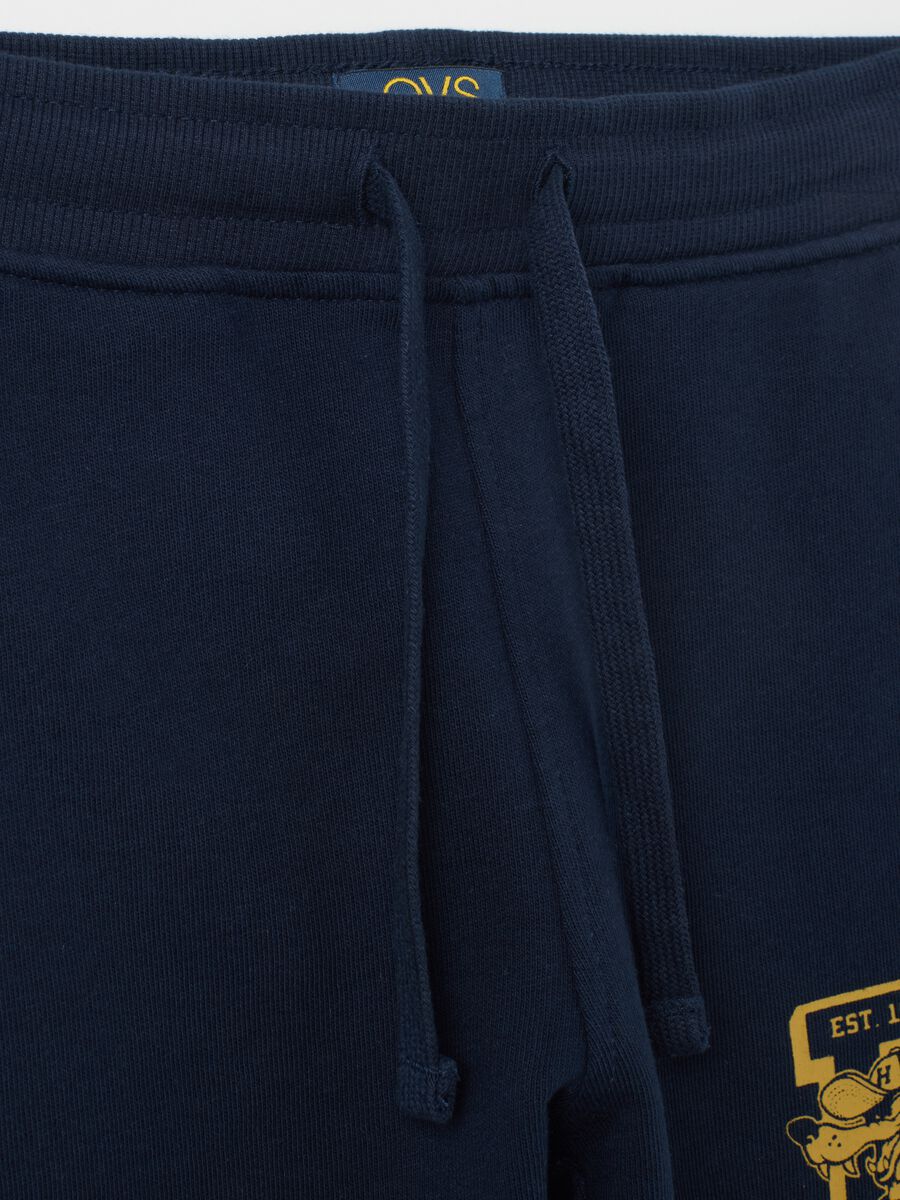 Children's jogger trousers in pure blue cotton with regular fit_2