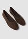 Unlined Brown Genuine Leather Ballet Flats_1