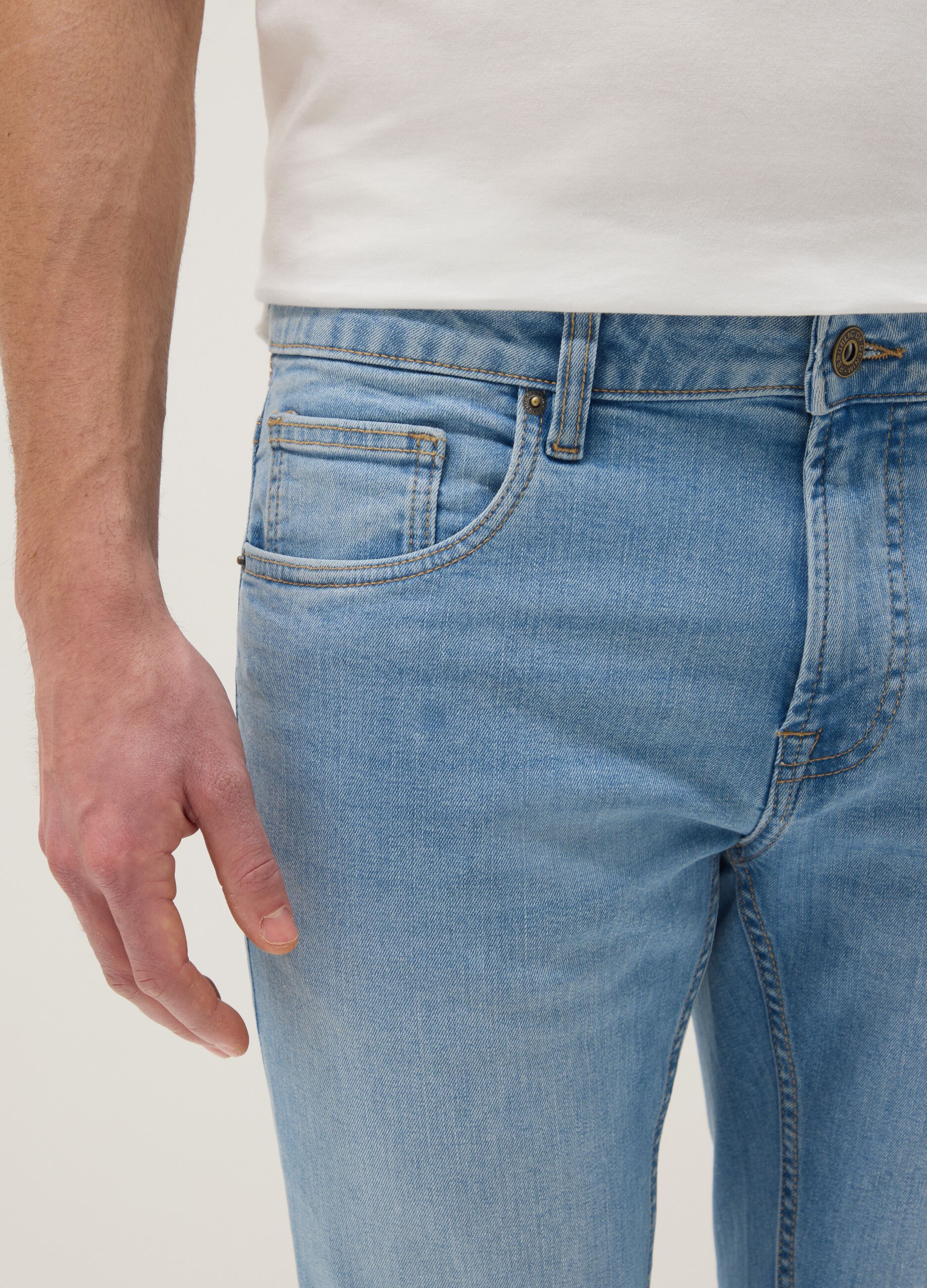 Blue Stretch Cotton Skinny Fit Jeans