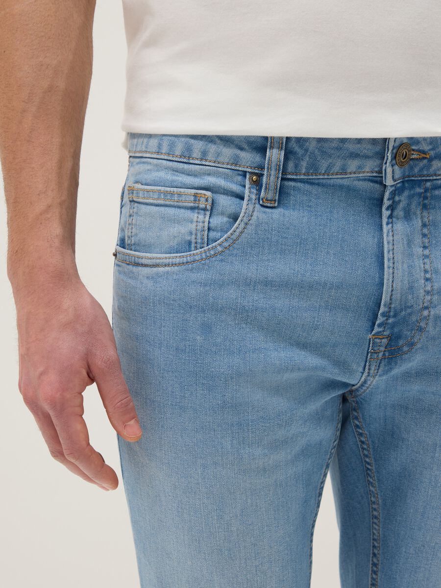 Jeans in cotone elasticizzato azzurro skinny fit_3