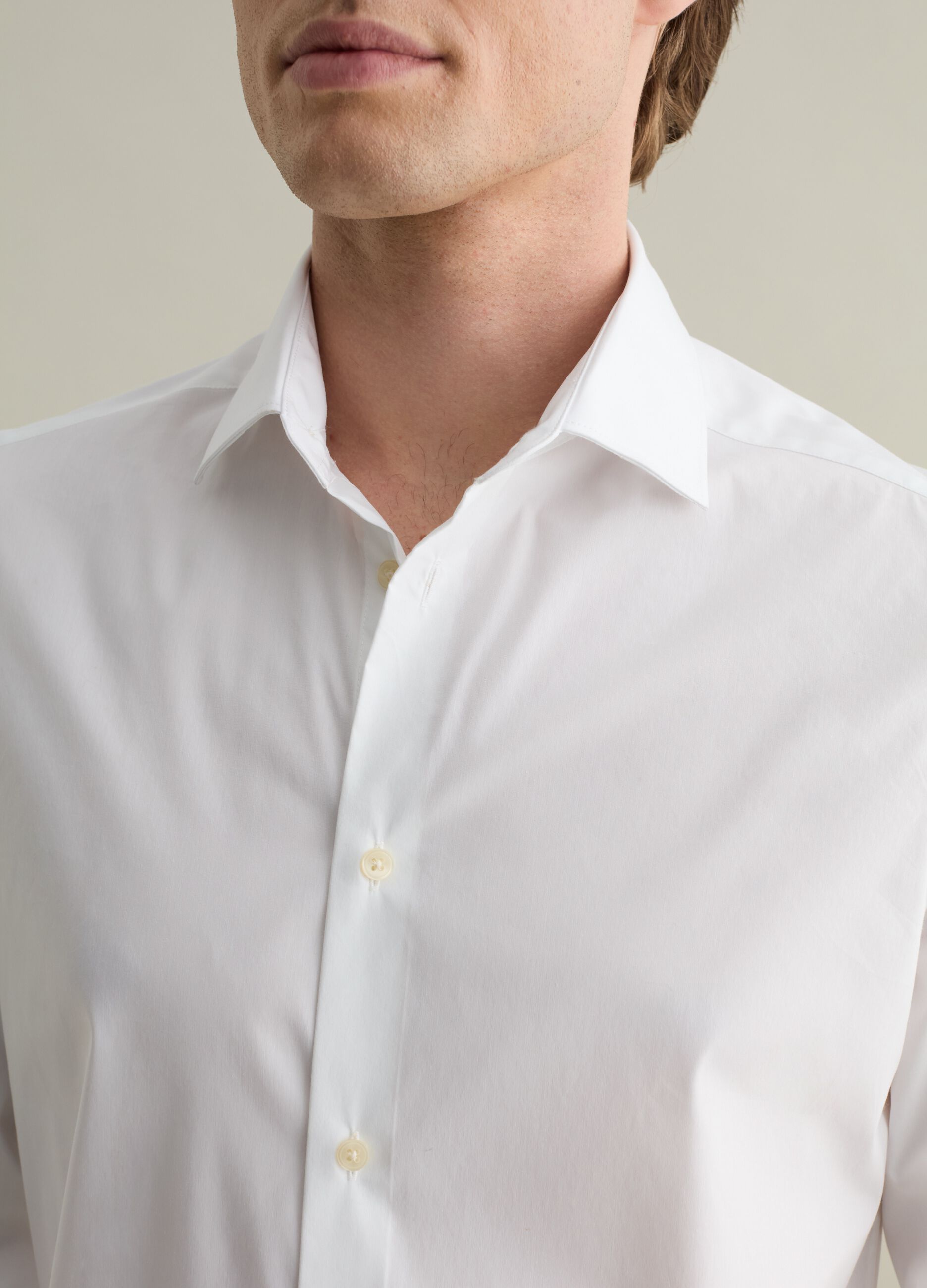 Camicia slim fit stretch tinta unita
