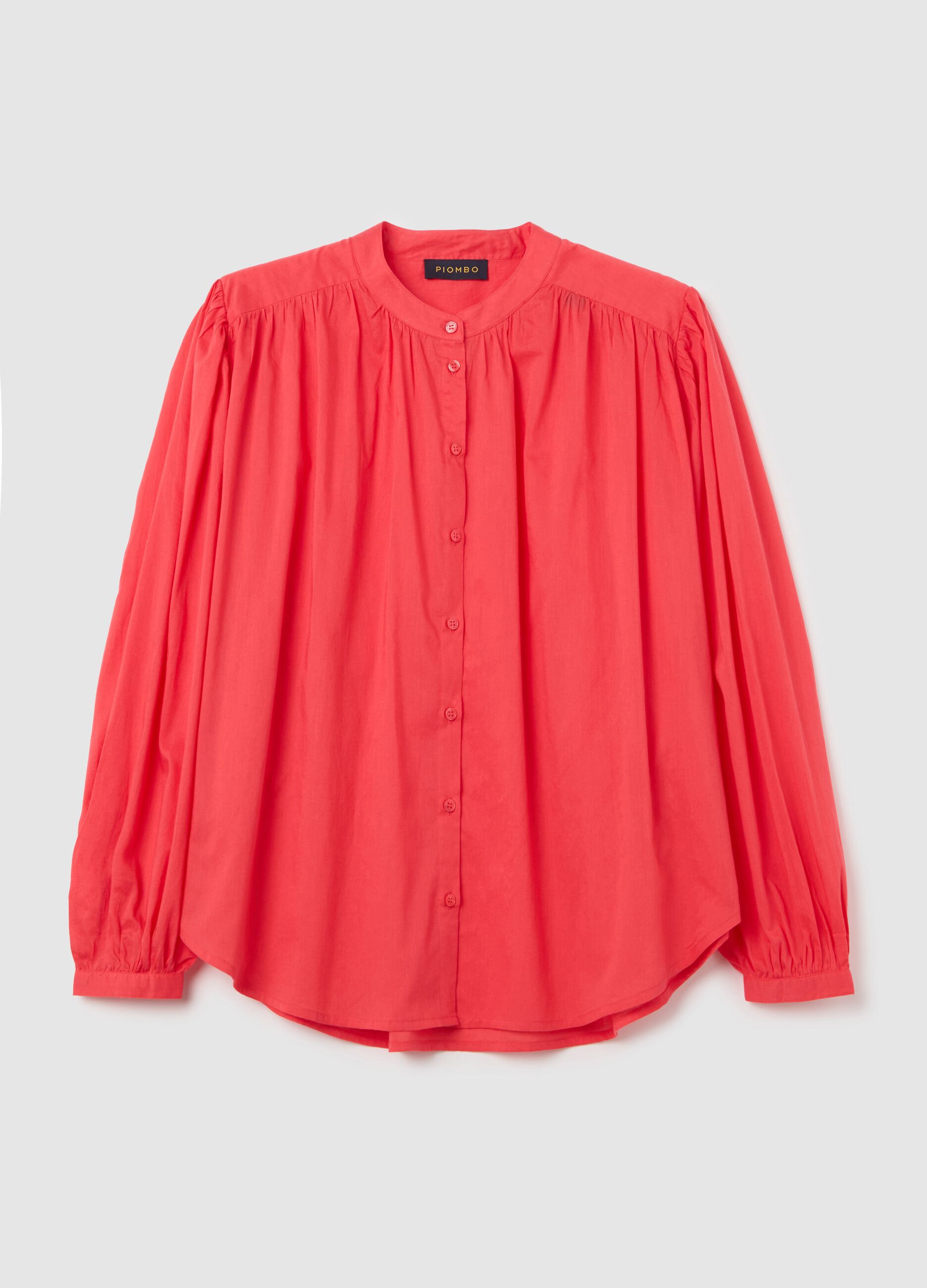 Camicia da donna in puro cotone rosso regular fit