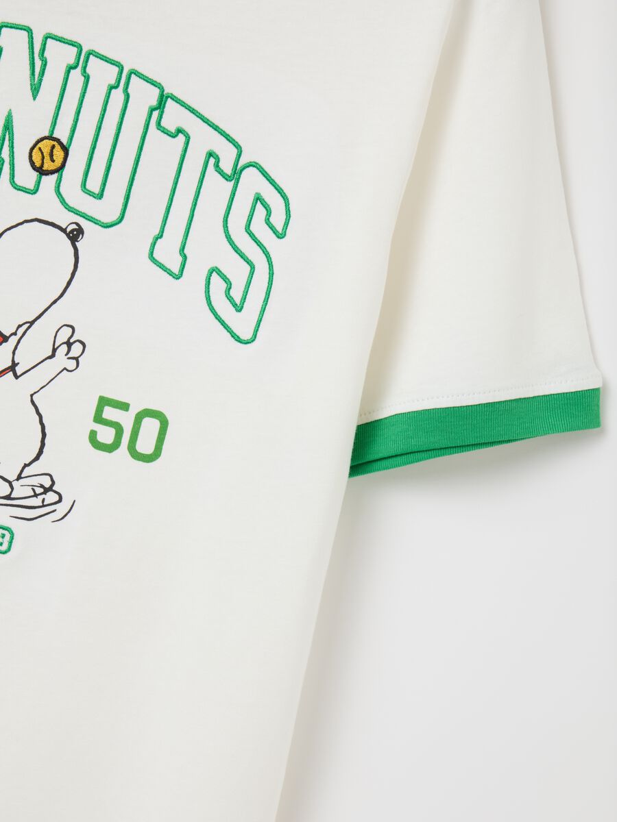 Women's multicolour pure cotton regular fit T-shirt with Snoopy print_2