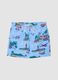 Blue tropical-print swim shorts_0