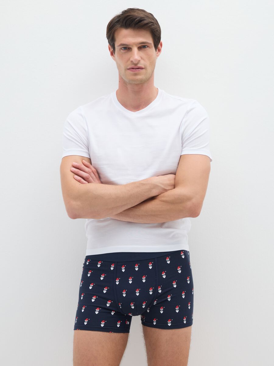 Multicolour stretch cotton regular fit boxer twin pack_0