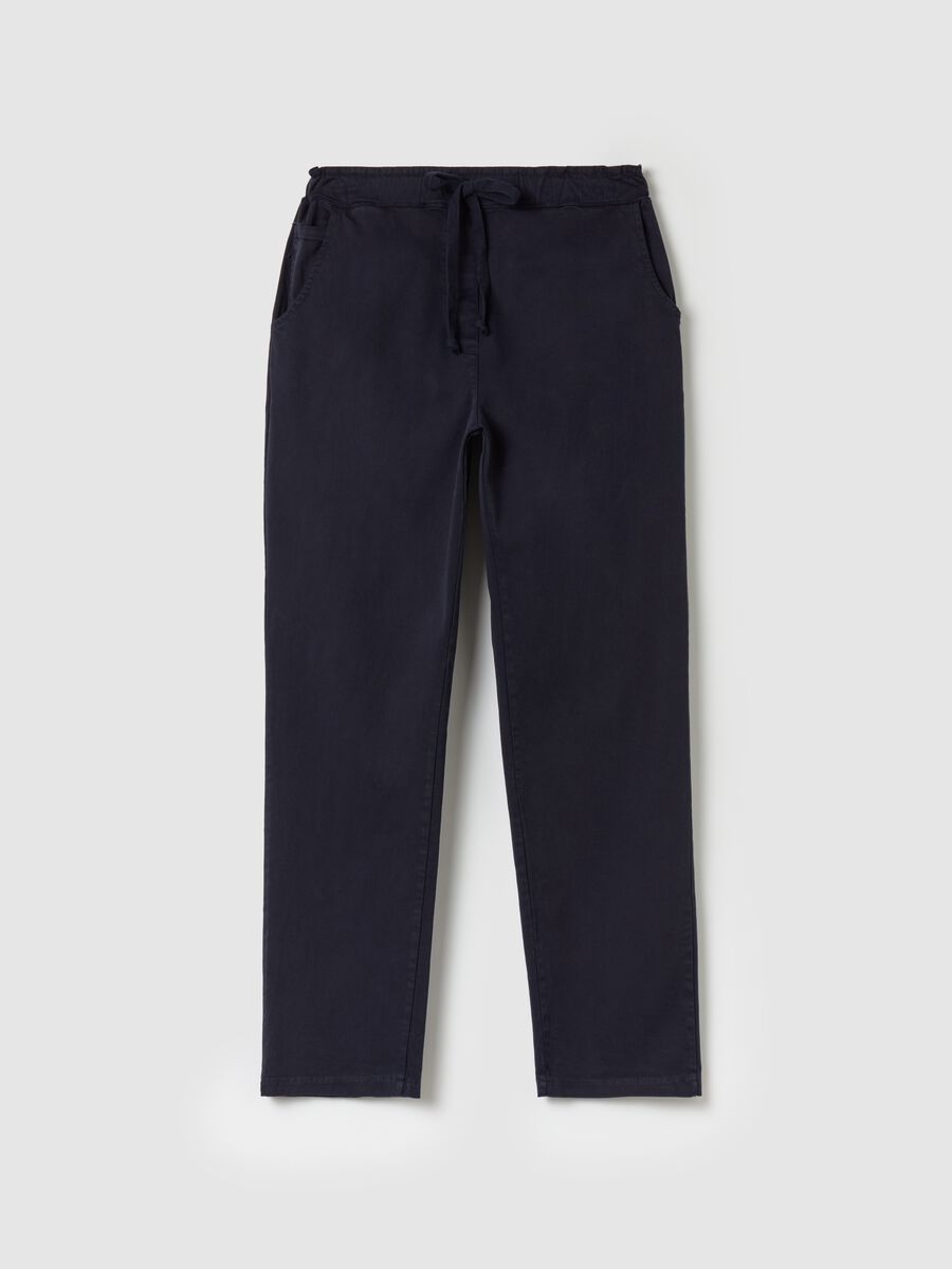 Stretch cotton joggers with drawstring_4