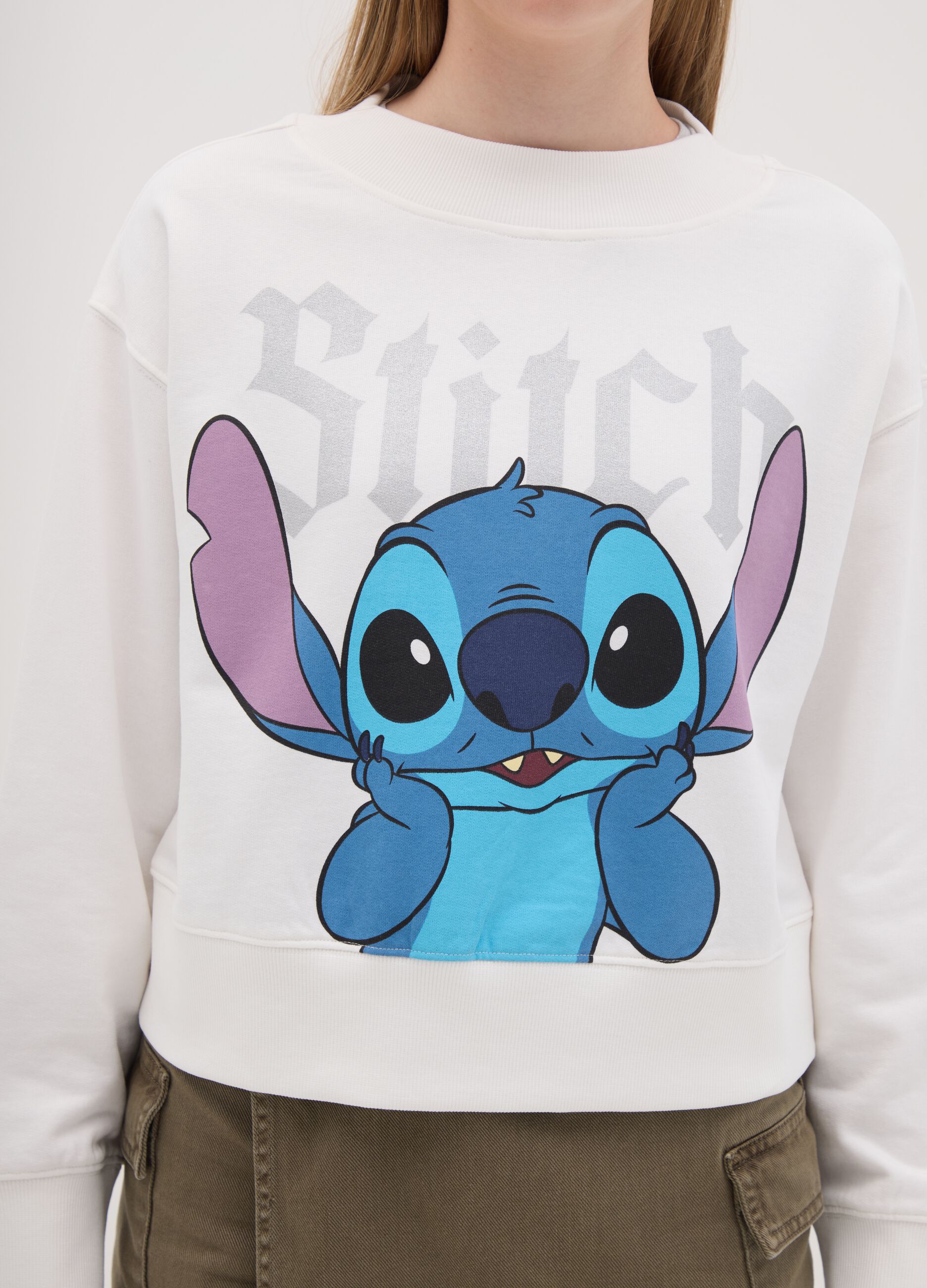 French Terry sweatshirt with Stitch print