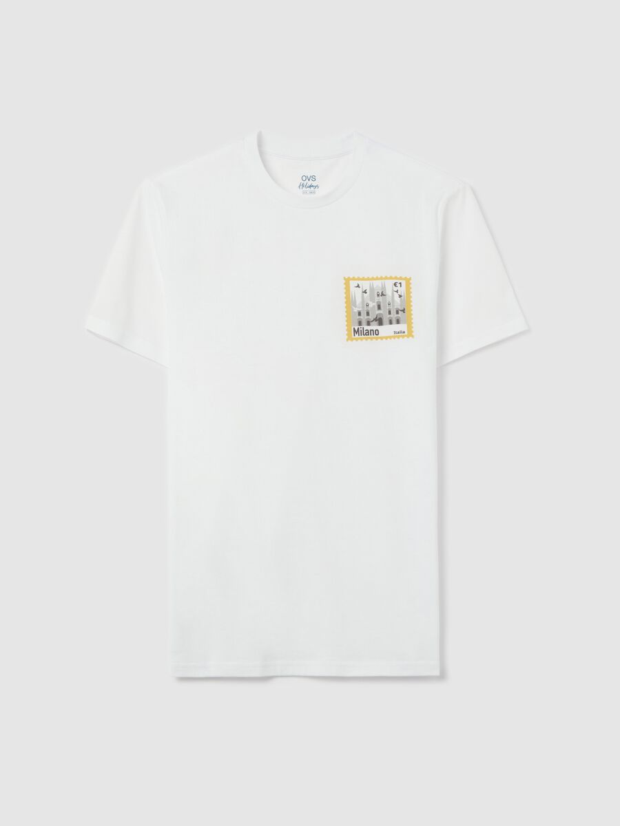 Cotton T-shirt with "Milano" print_4