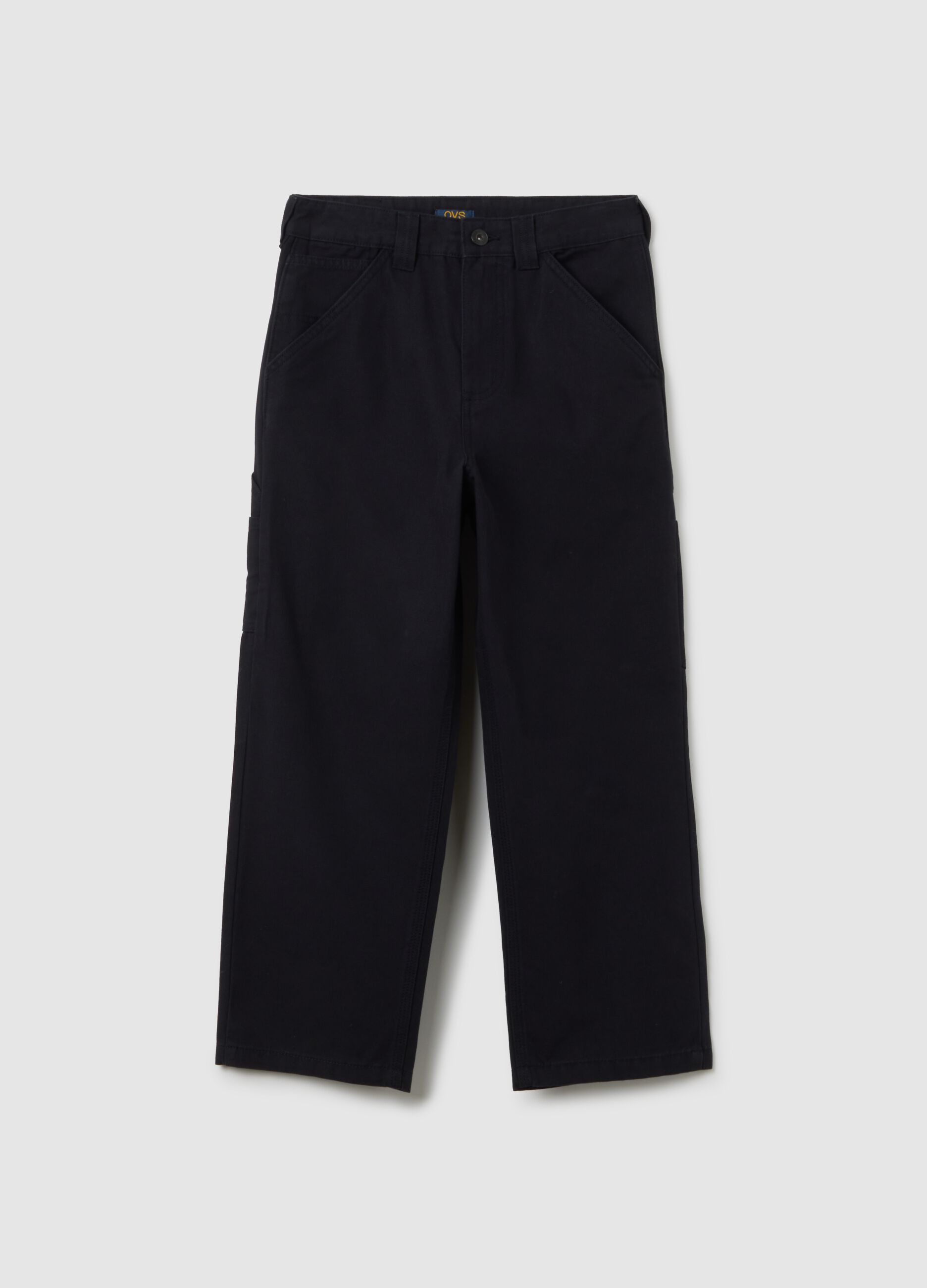 Boys' blue chino trousers in pure cotton regular fit
