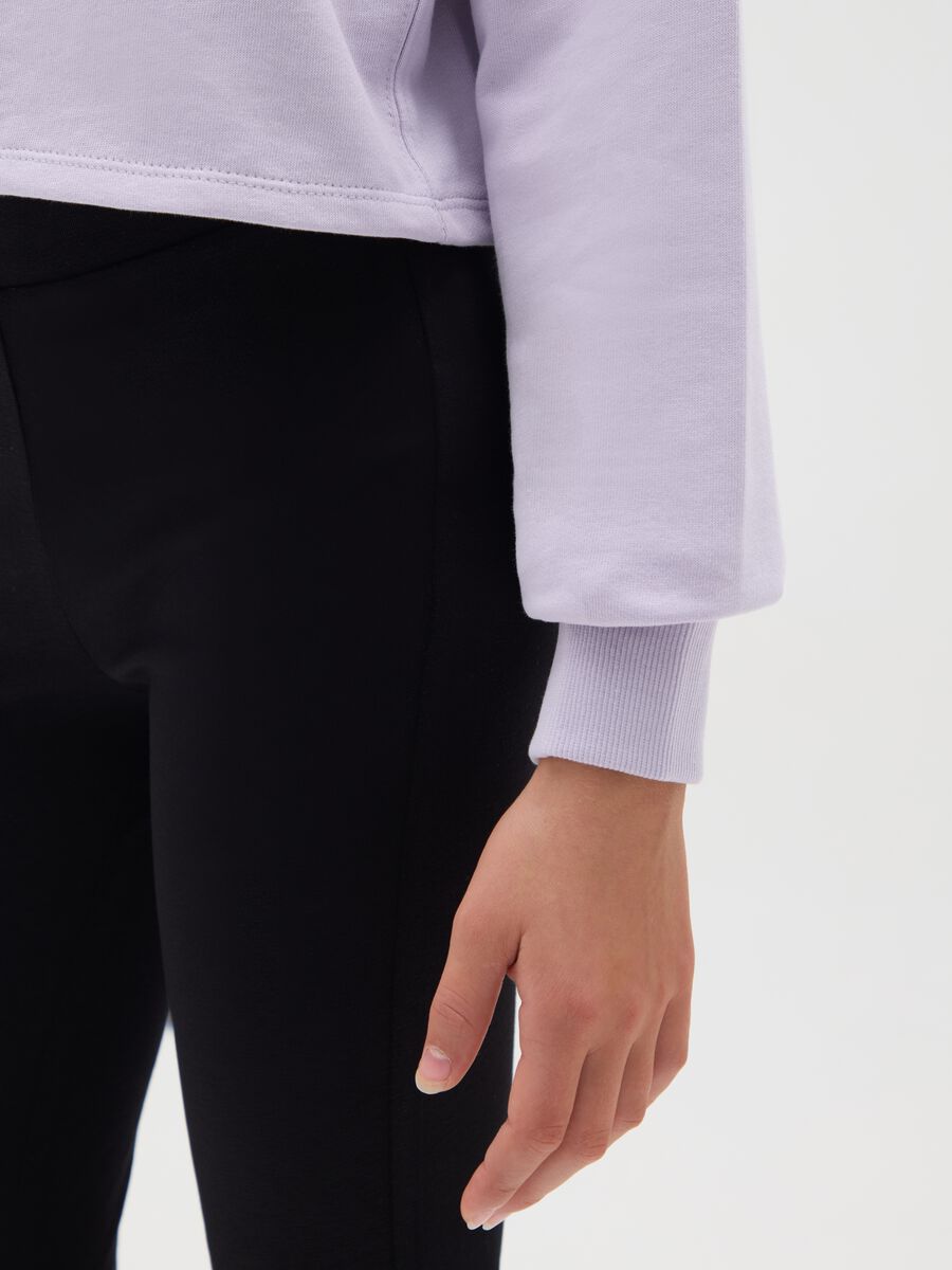 Maglia cropped da ragazze in puro cotone viola regular fit_2