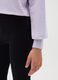 Cropped violet cotton long sleeve top for girls with regular fit_2