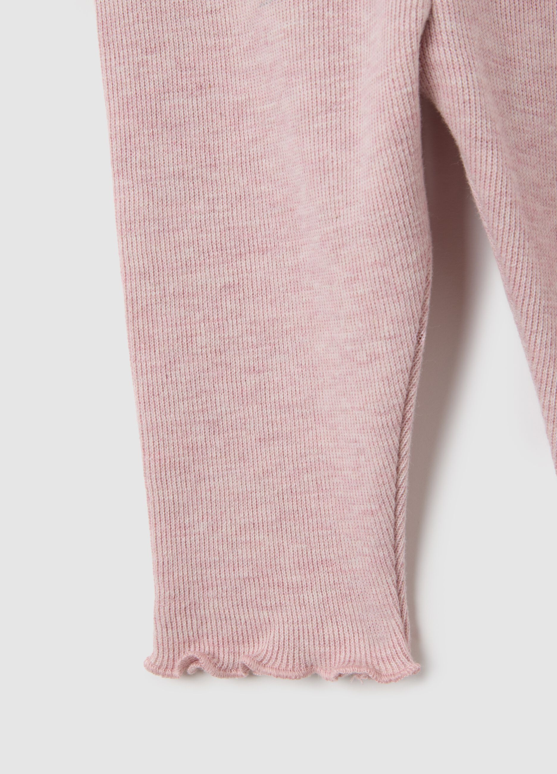 Baby girl pink cotton leggings regular fit
