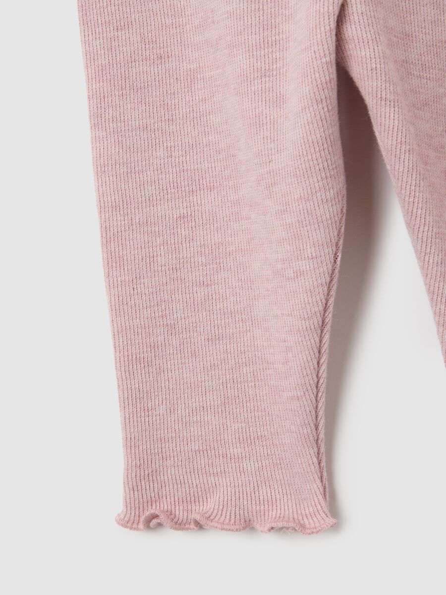 Baby girl pink cotton leggings regular fit_3