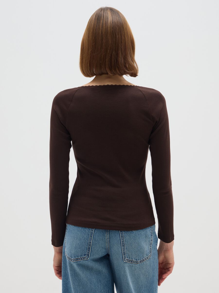 Maglia in puro cotone marrone regular fit_2