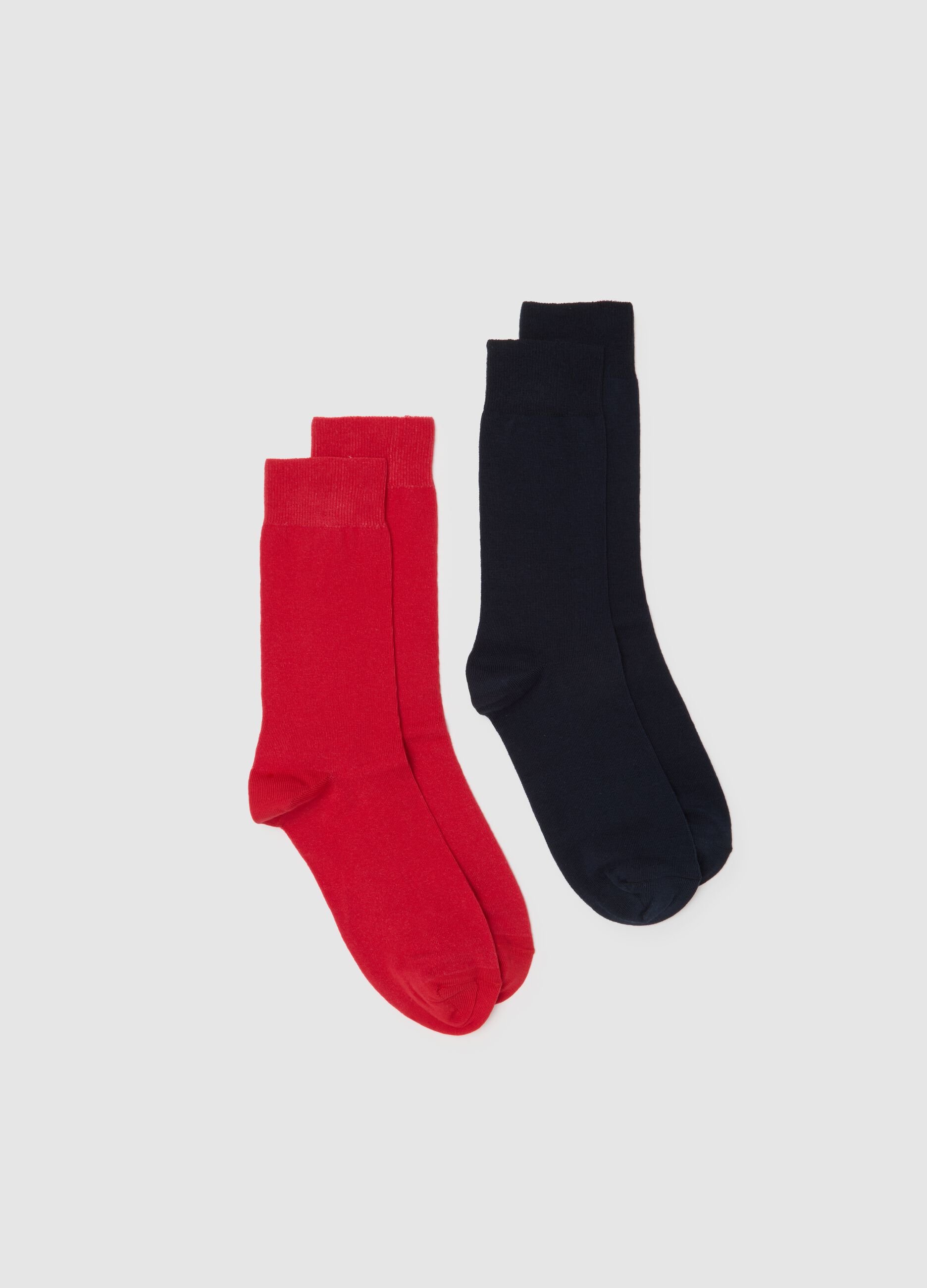Set of two pairs of multicolour stretch cotton socks
