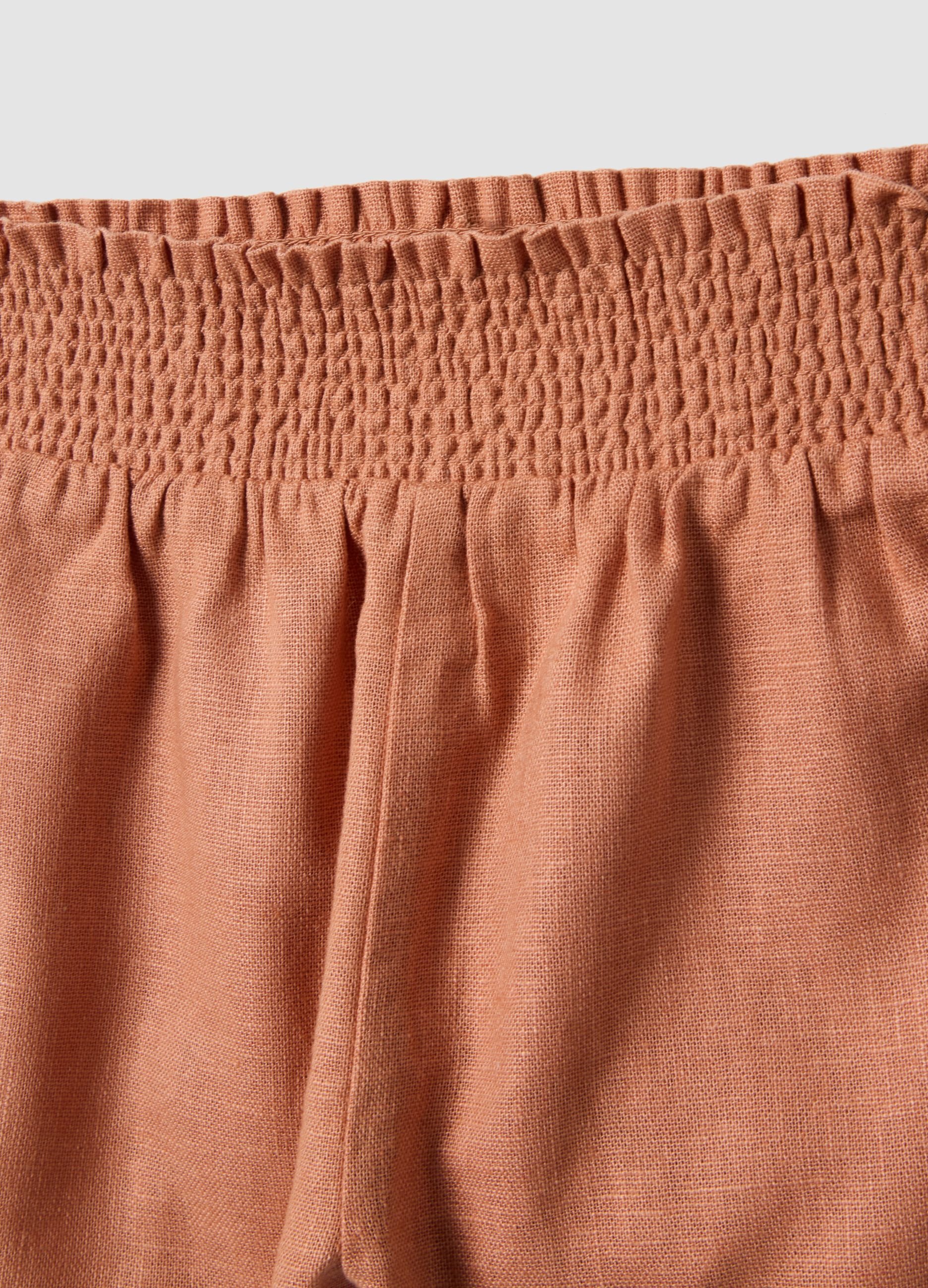 White pure cotton set with embroidered Winnie the Pooh blouse and shorts