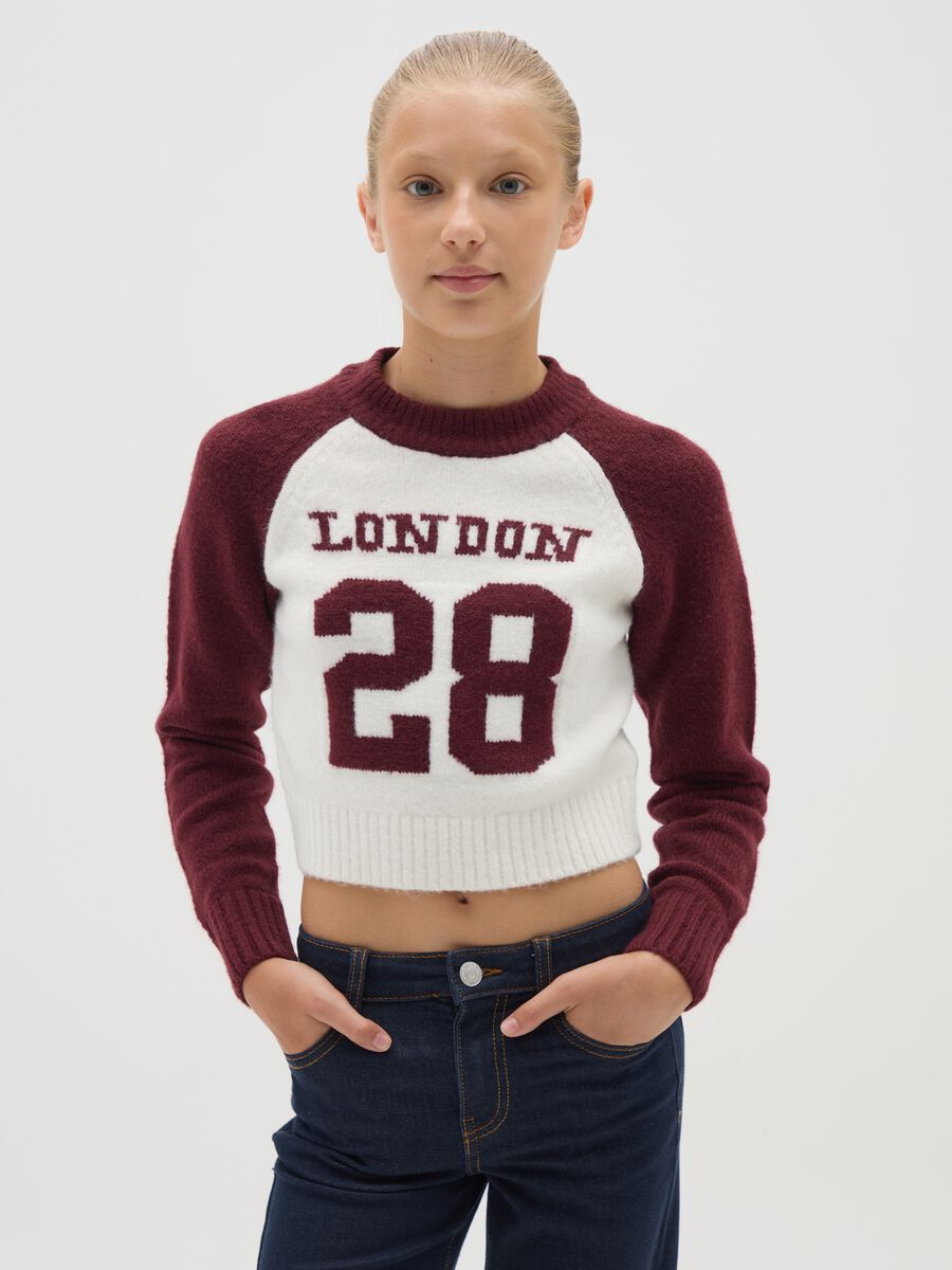 Girls' fitted acrylic blend multicolour sweater_0