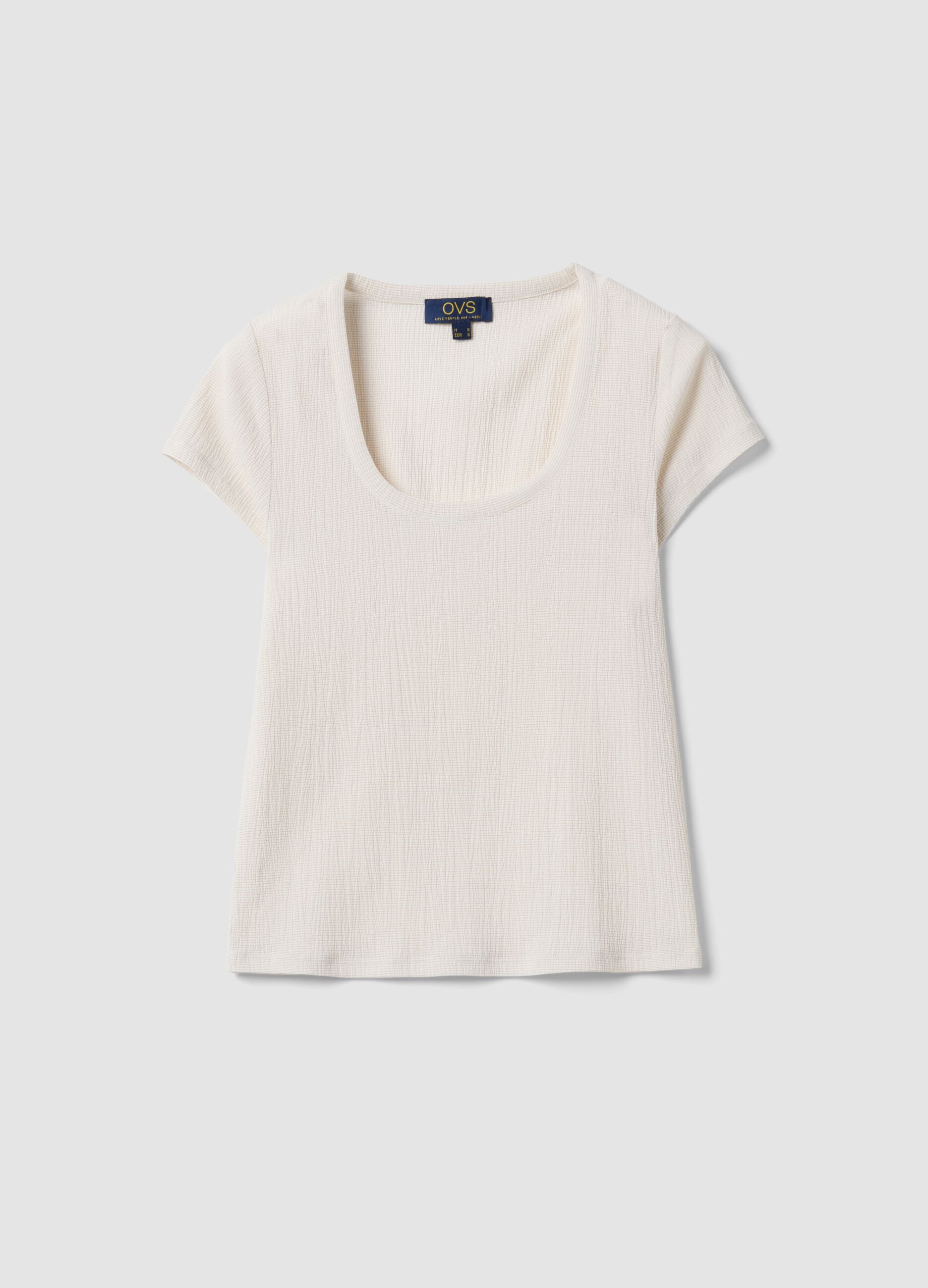 White short-sleeved stretch T-shirt