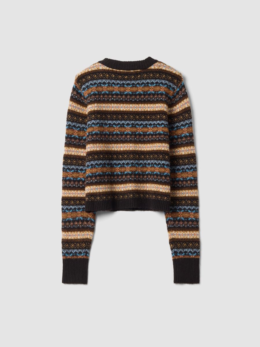 Cardigan multicolor in lana elasticizzata regular fit_2