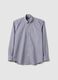 Grey pure cotton micro-check regular fit shirt_0