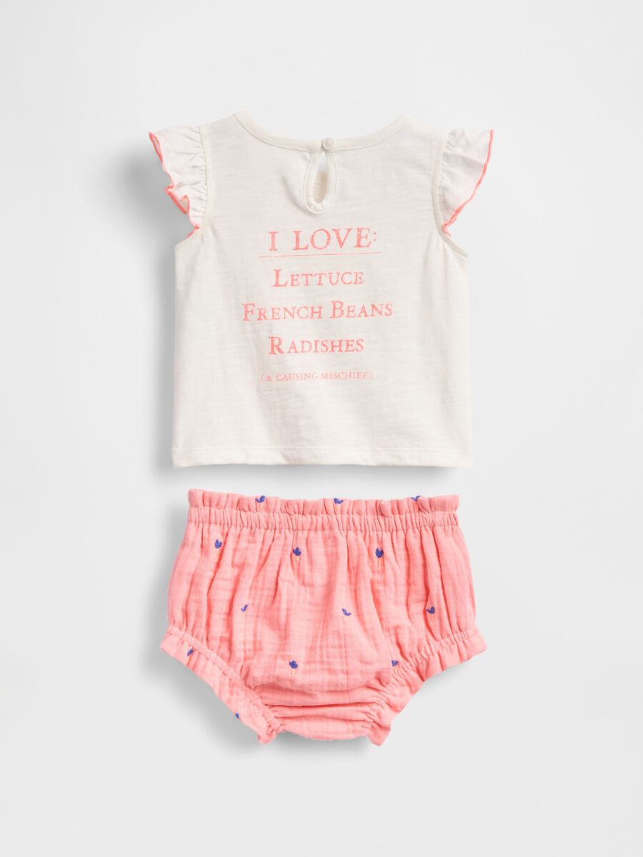 White and Pink Summer Set with Rabbit Print_1