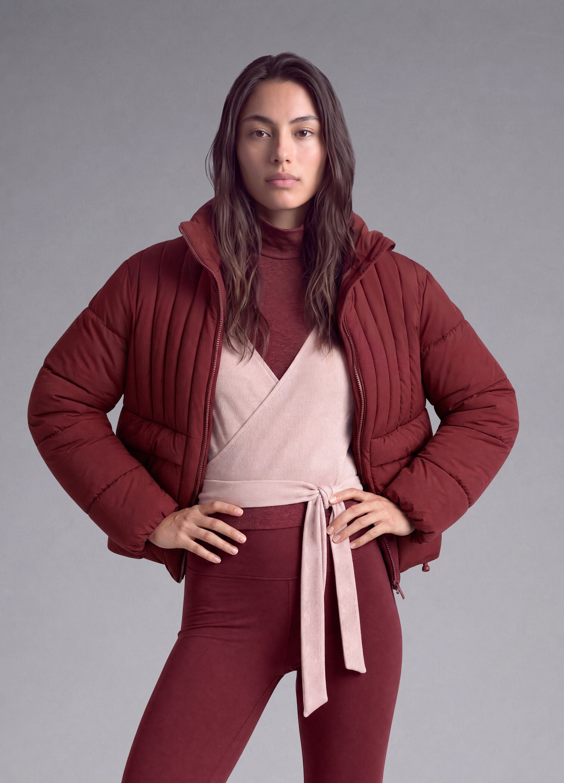 Red padded jacket with zip and high neck ALTAVIA STUDIO