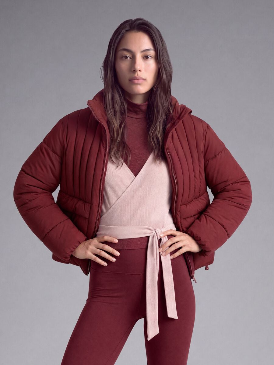 Giacca imbottita rossa con zip e collo alto ALTAVIA STUDIO_0