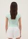 Girls' green slim fit stretch cotton T-shirt_2