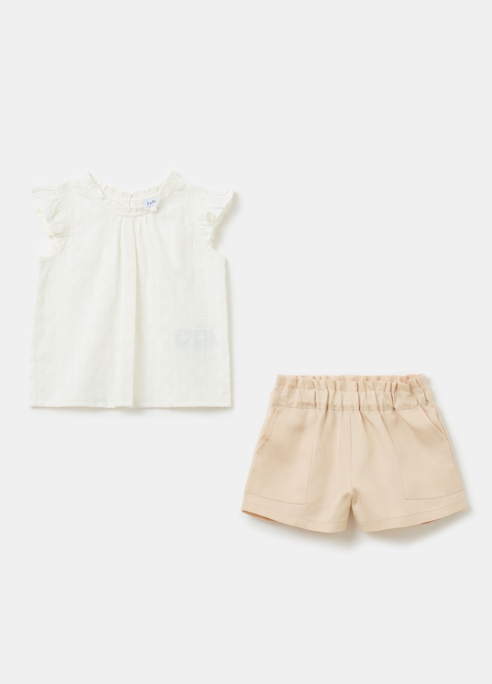 Cotton T-shirt and Lyocell shorts set