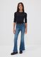 Girls&rsquo; blue flared jeggings in stretch cotton and viscose_0