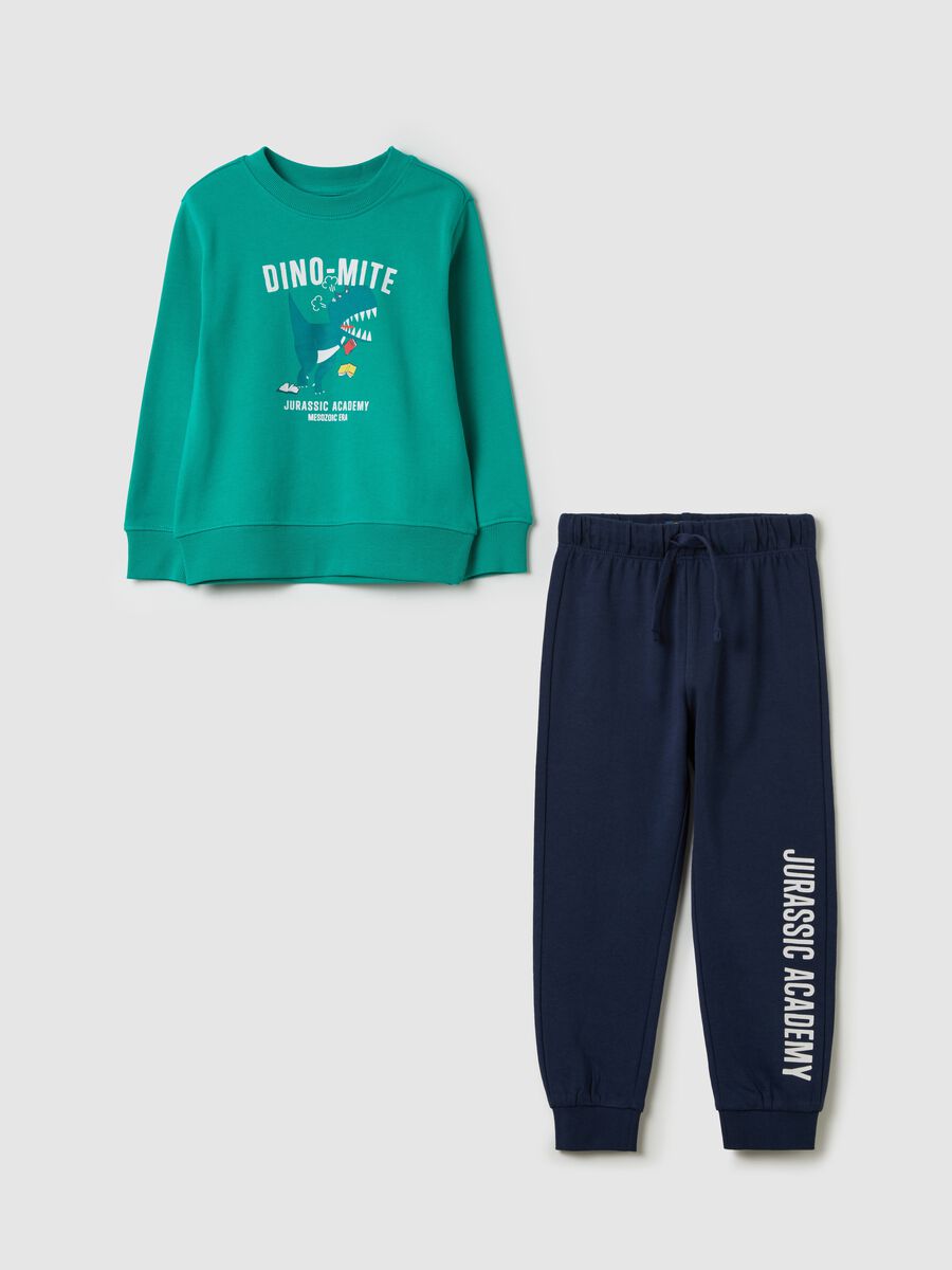 Fleece jogging set with "Jurassic Academy" print_0