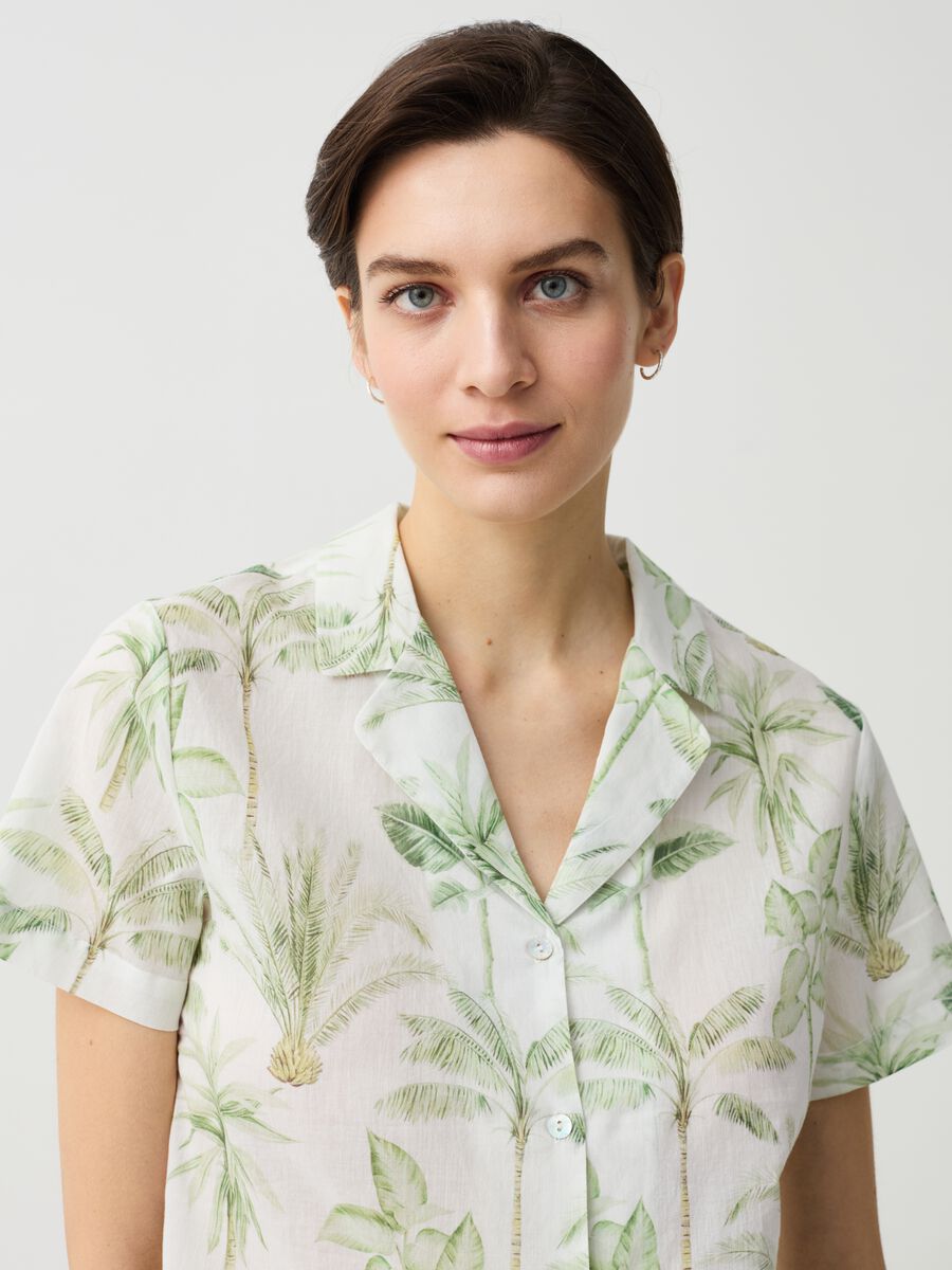 Canvas pyjamas with tropical palms print_1