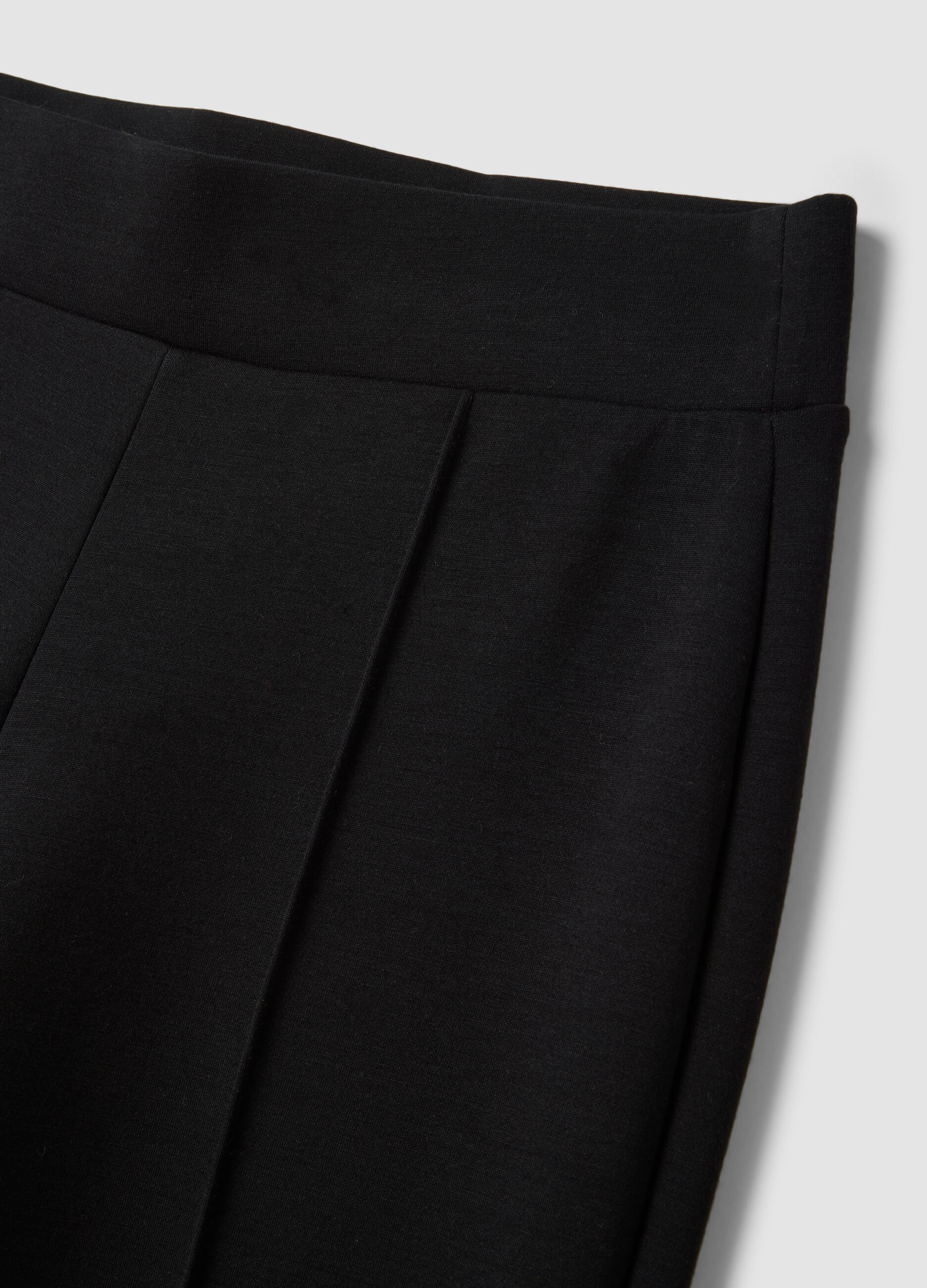 Black flared trousers in stretch modal