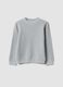 Maglia grigia in misto cotone girocollo lavorata a maglia_0