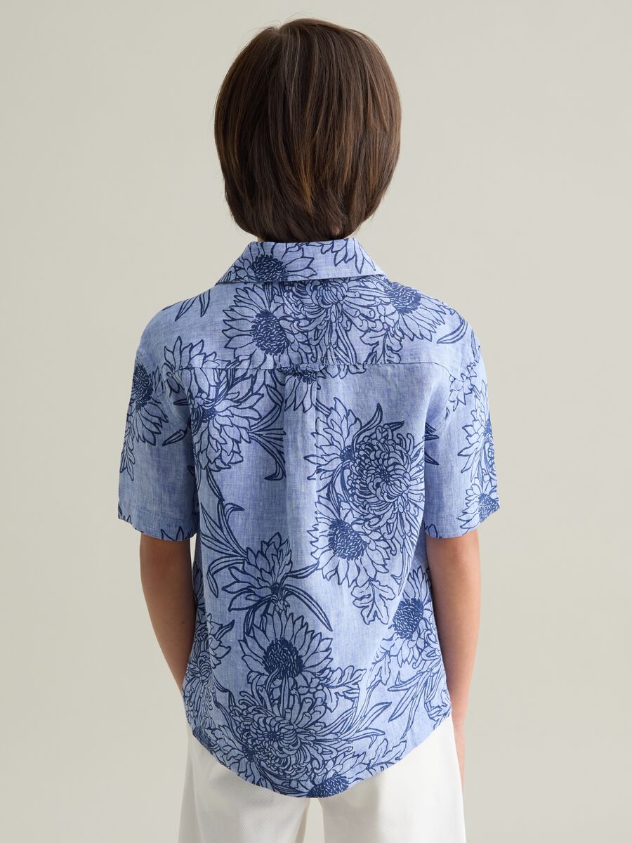 Blue Linen Children's Shirt - Regular Fit_2