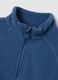 Blue high-neck fleece sweater for boys, regular fit with zip_2