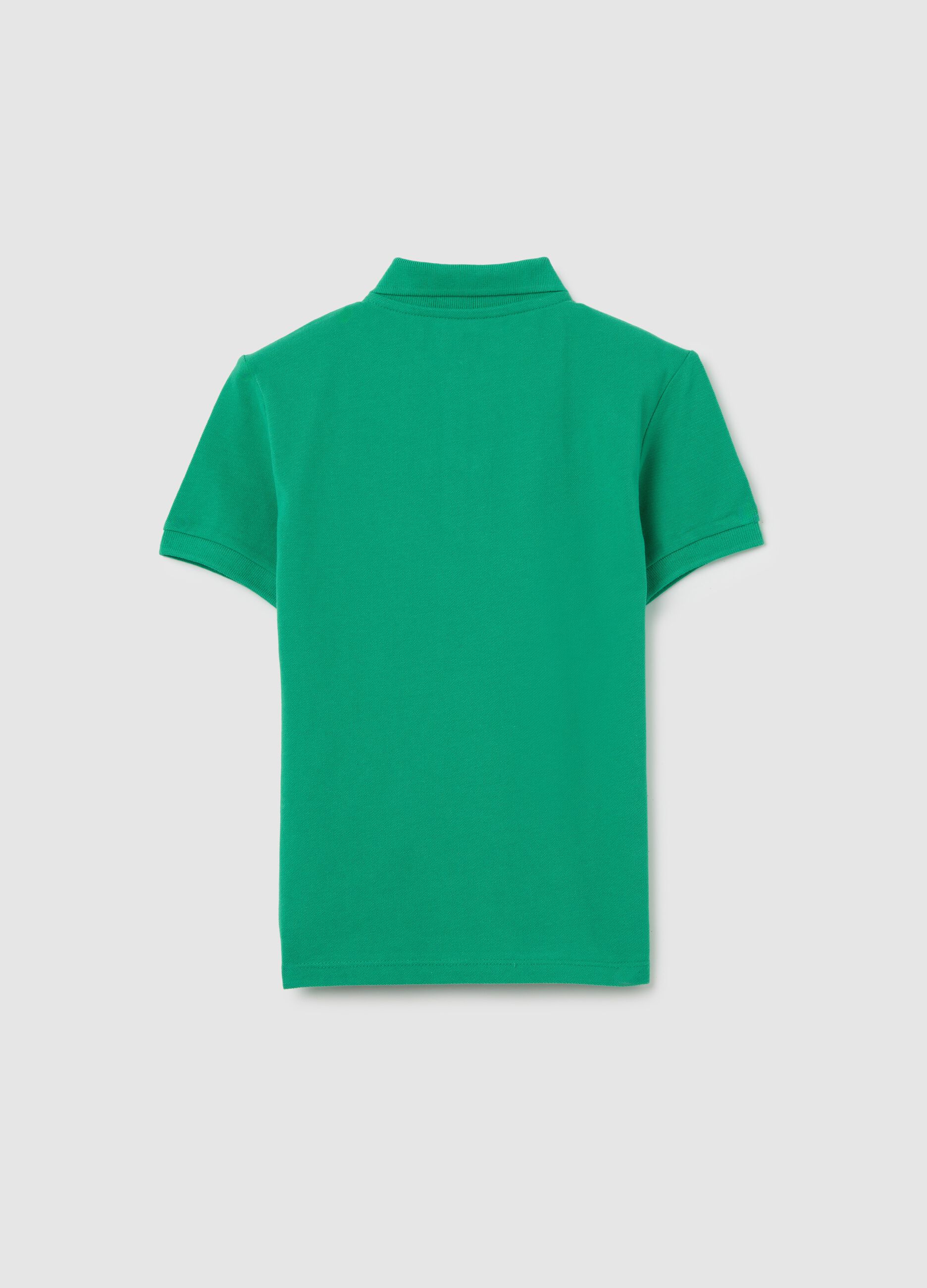 Short Sleeve Green Cotton Polo