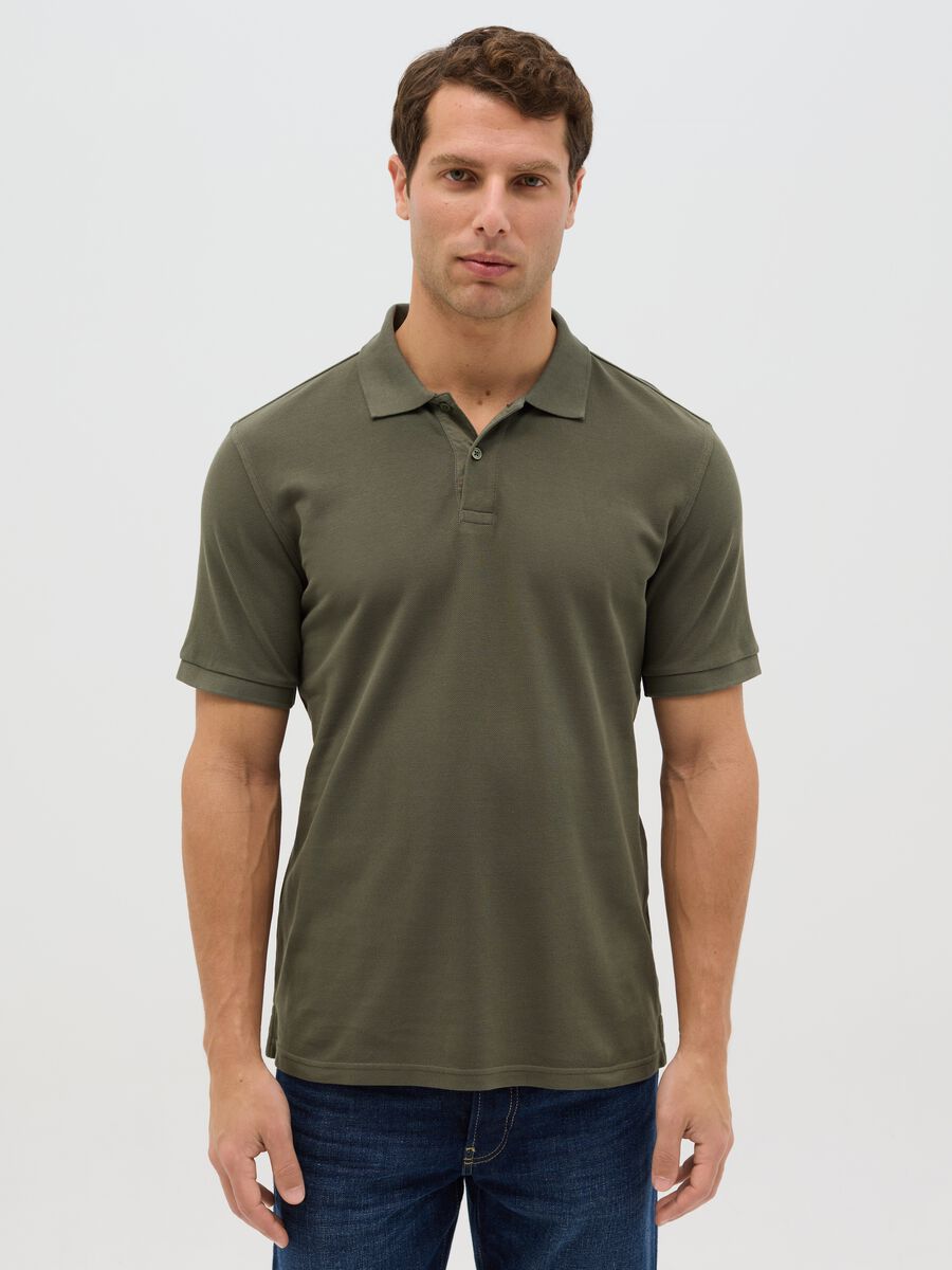 100% cotton piqué polo shirt_0