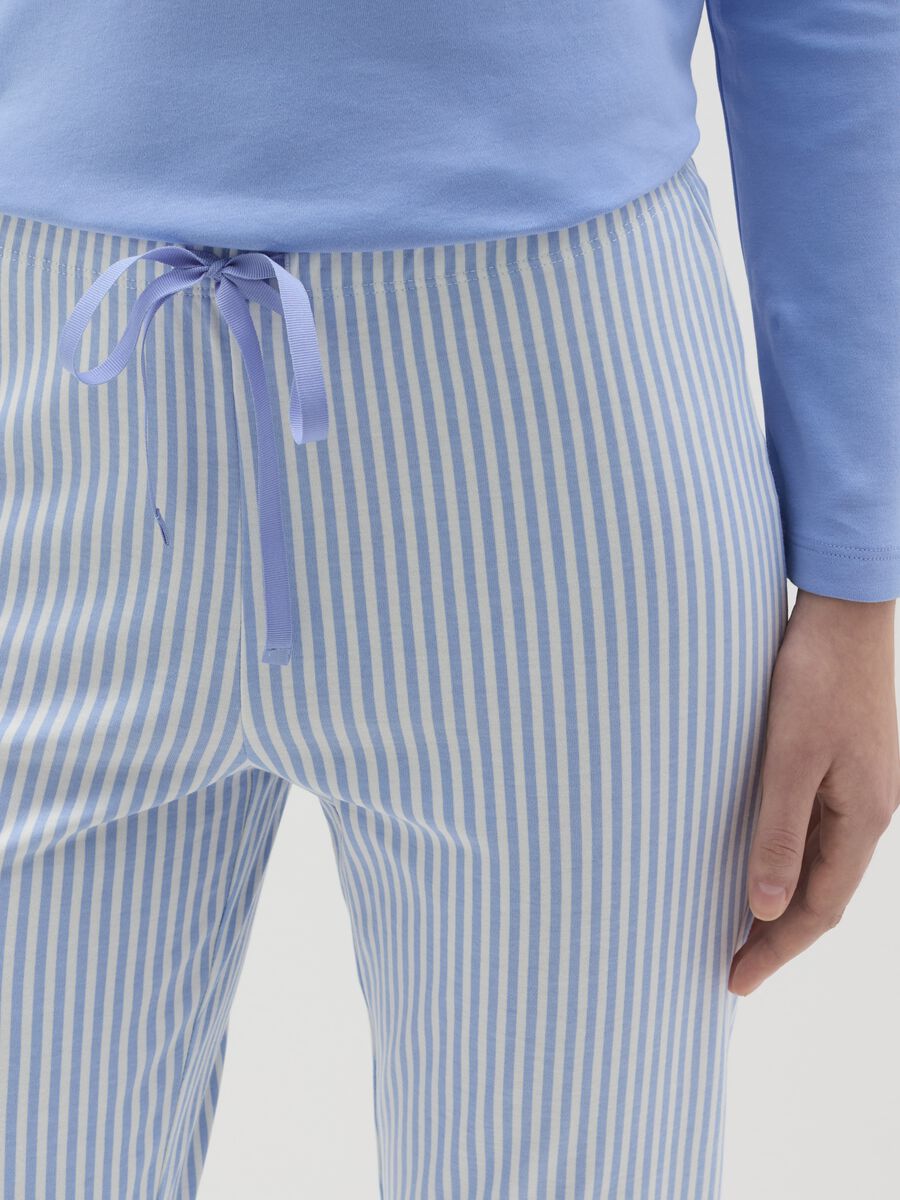 Striped cotton pyjama bottoms_3